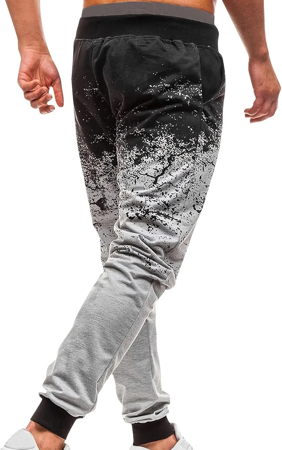 Men's Tie-Dye Sweatpants Drawstring Elastic Waist Casual Tapered Trousers Fashion Streetwear Joggers with Pockets