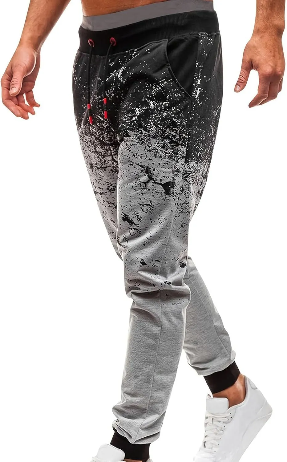 Men's Tie-Dye Sweatpants Drawstring Elastic Waist Casual Tapered Trousers Fashion Streetwear Joggers with Pockets