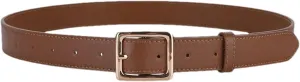 Mnjyihy Women's Soft Leather Belt Vintage Gold Buckle Cowhide Belt Fot Jeans