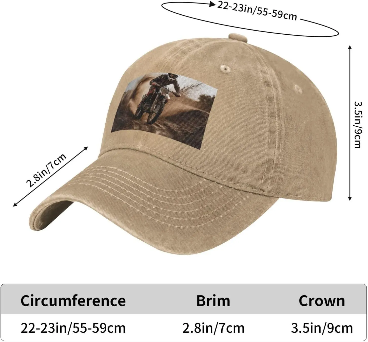 Motocross Unisex Baseball Cap Breathable Cotton Trucker Hat Classic Denim Dad Hat Summer Sun Hat
