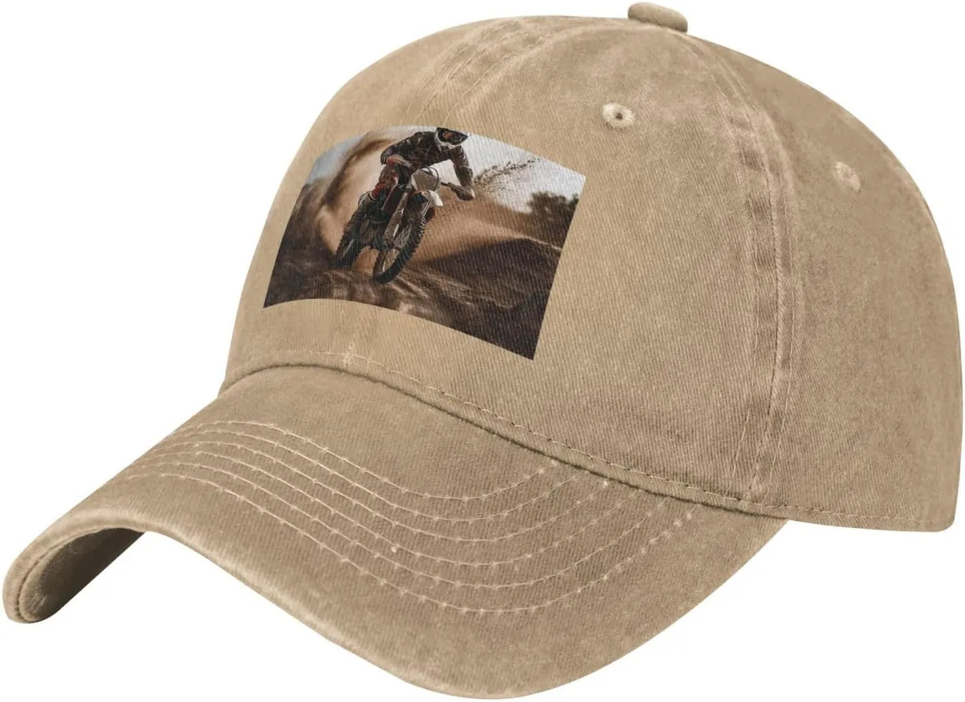 Motocross Unisex Baseball Cap Breathable Cotton Trucker Hat Classic Denim Dad Hat Summer Sun Hat