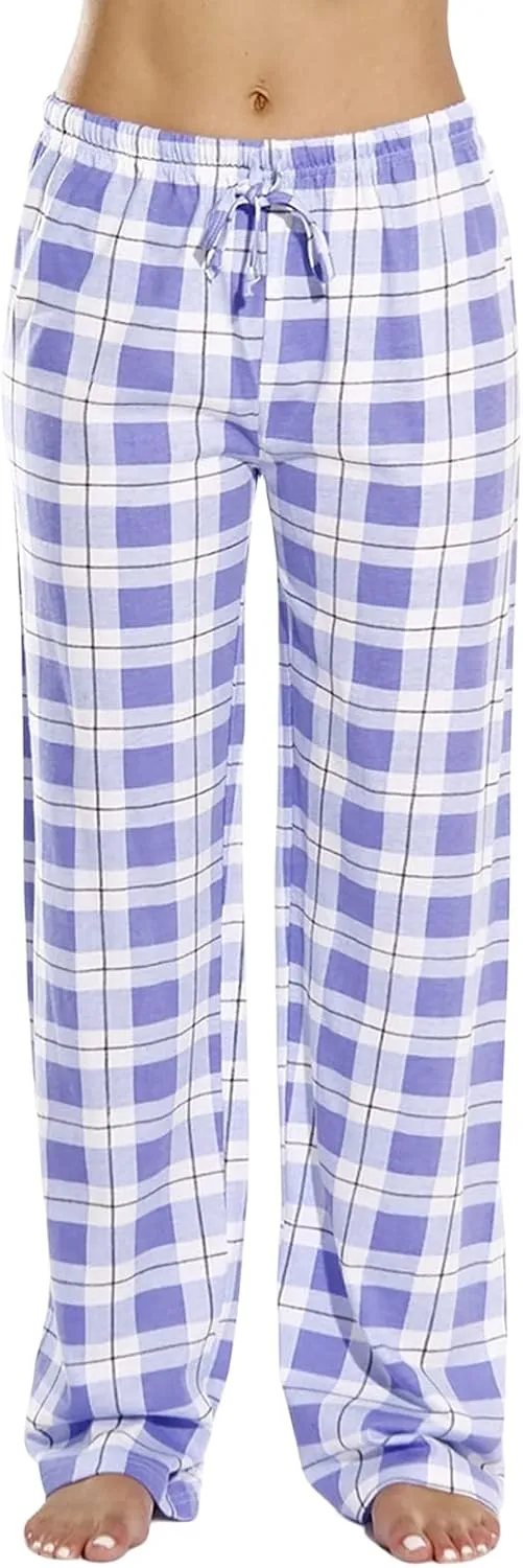 Pajamas Pants for Women Plaid Elastic Waist Sleepwear Pajama Bottom Pants Casual Sleep Lounge Pants