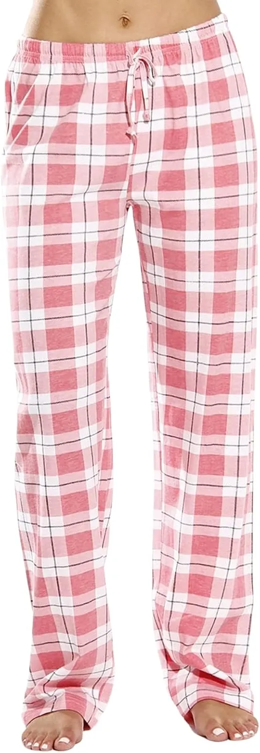 Pajamas Pants for Women Plaid Elastic Waist Sleepwear Pajama Bottom Pants Casual Sleep Lounge Pants