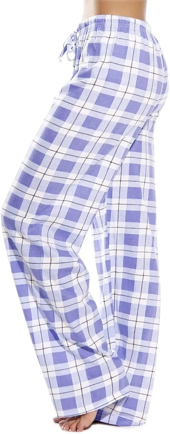 Pajamas Pants for Women Plaid Elastic Waist Sleepwear Pajama Bottom Pants Casual Sleep Lounge Pants