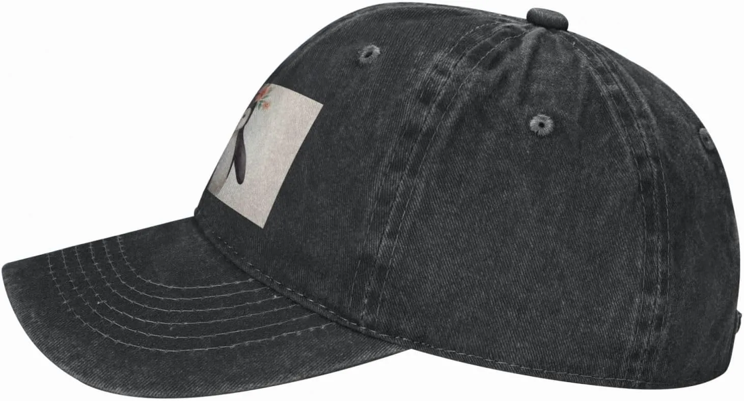 Penguin Wearing Flowers Unisex Baseball Cap Breathable Cotton Trucker Hat Classic Denim Dad Hat Summer Sun Hat