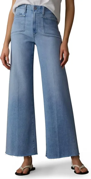 PHISOCKAT High Waisted Wide Leg Jeans for Women Stretchy Baggy Jeans Trendy Denim Pants with Pockets Light Blue Size 10