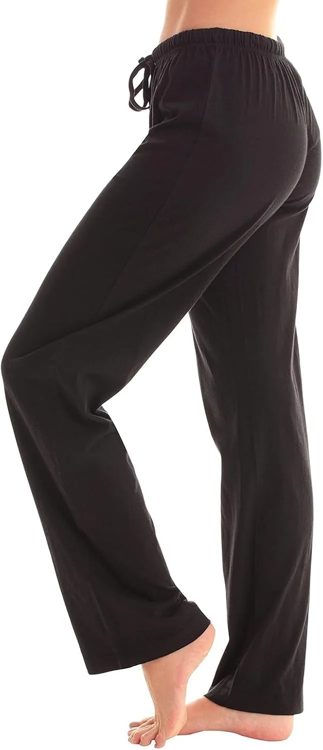 Plaid Pajama Pants Women Stretch Comfy Lounge Pants Drawstring Lounge Striped Pajama Bottoms with Pockets
