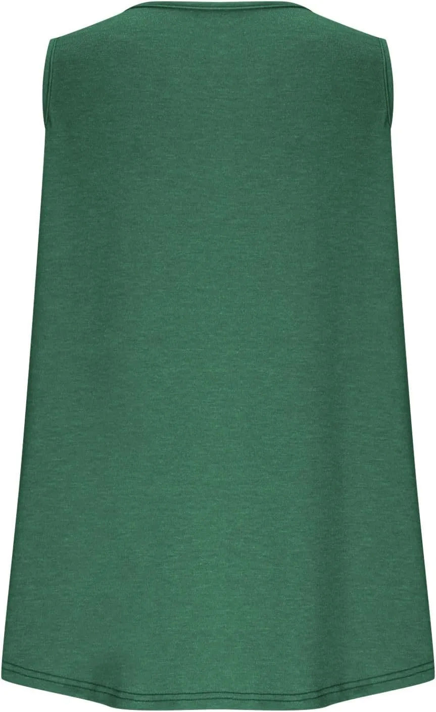Plus Size Loose Tank Tops for Women Sleeveless Summer Shirts Ladies Solid Color Casual Tunics Top Oversized Tees