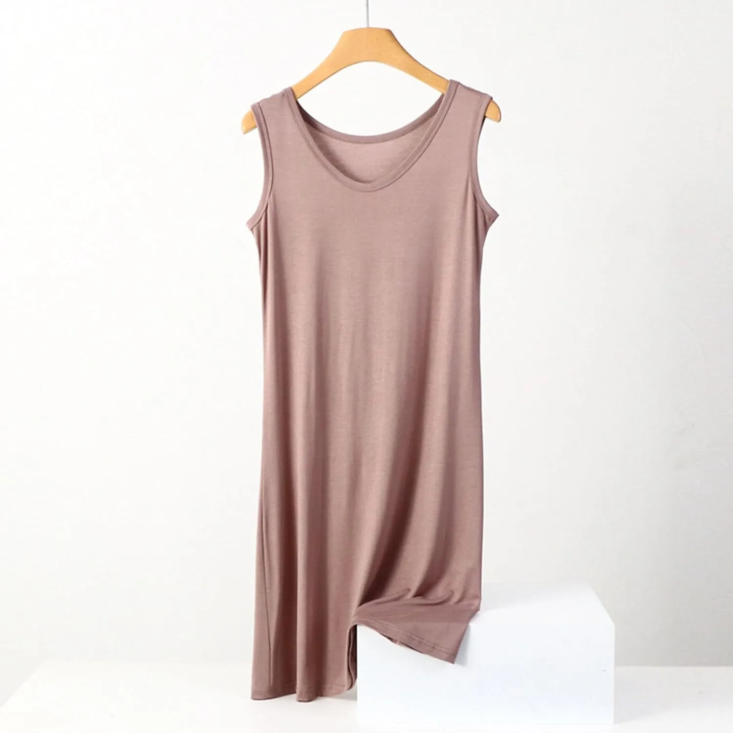 Plus Size Tank Dresses for Women Summer Casual Sleeveless V Neck Nightgowns Sleepshirts Soft Comfy Sleepwear Nightdress