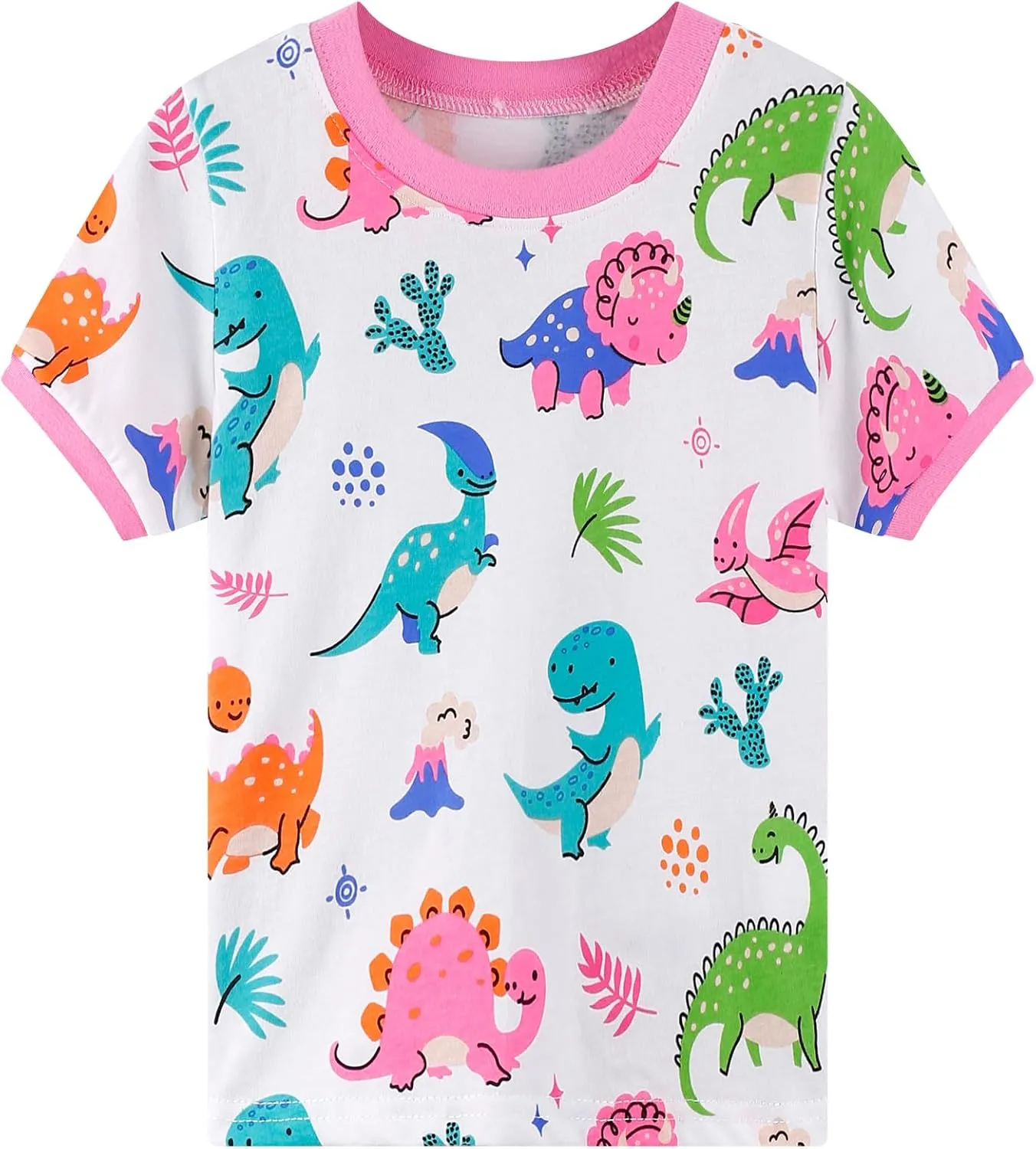 Popshion Little Girls Pajamas Summer Short Sets Mermaid Sleepwear 100% Cotton Toddler Pjs Clothes Size 2-8 Years