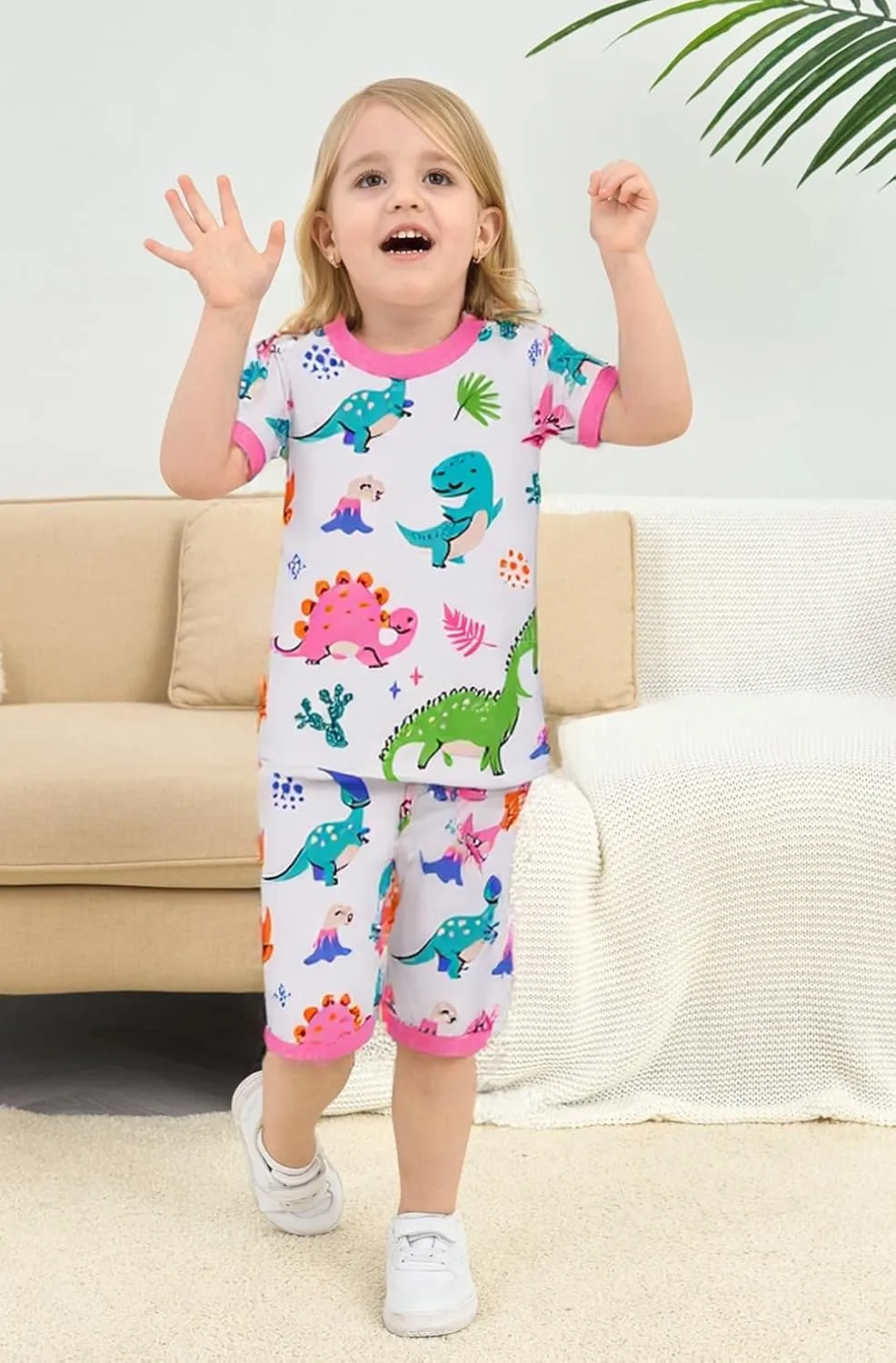 Popshion Little Girls Pajamas Summer Short Sets Mermaid Sleepwear 100% Cotton Toddler Pjs Clothes Size 2-8 Years