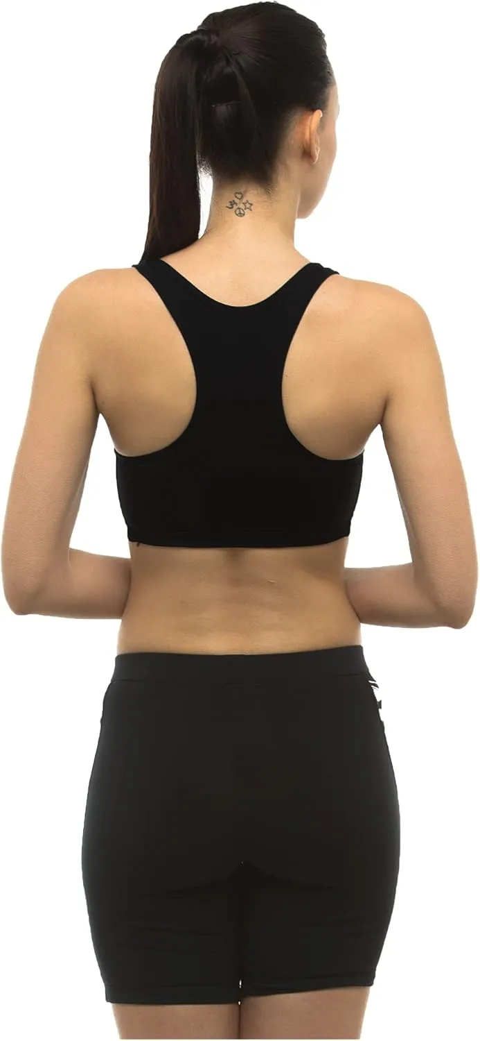 Private Island Women UPF 50  Swim Tank Bra Short Top Sports Bras Swimsuit Rash Guard (YST)