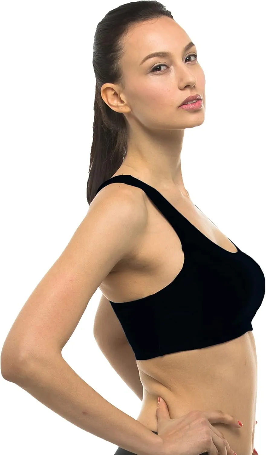 Private Island Women UPF 50  Swim Tank Bra Short Top Sports Bras Swimsuit Rash Guard (YST)
