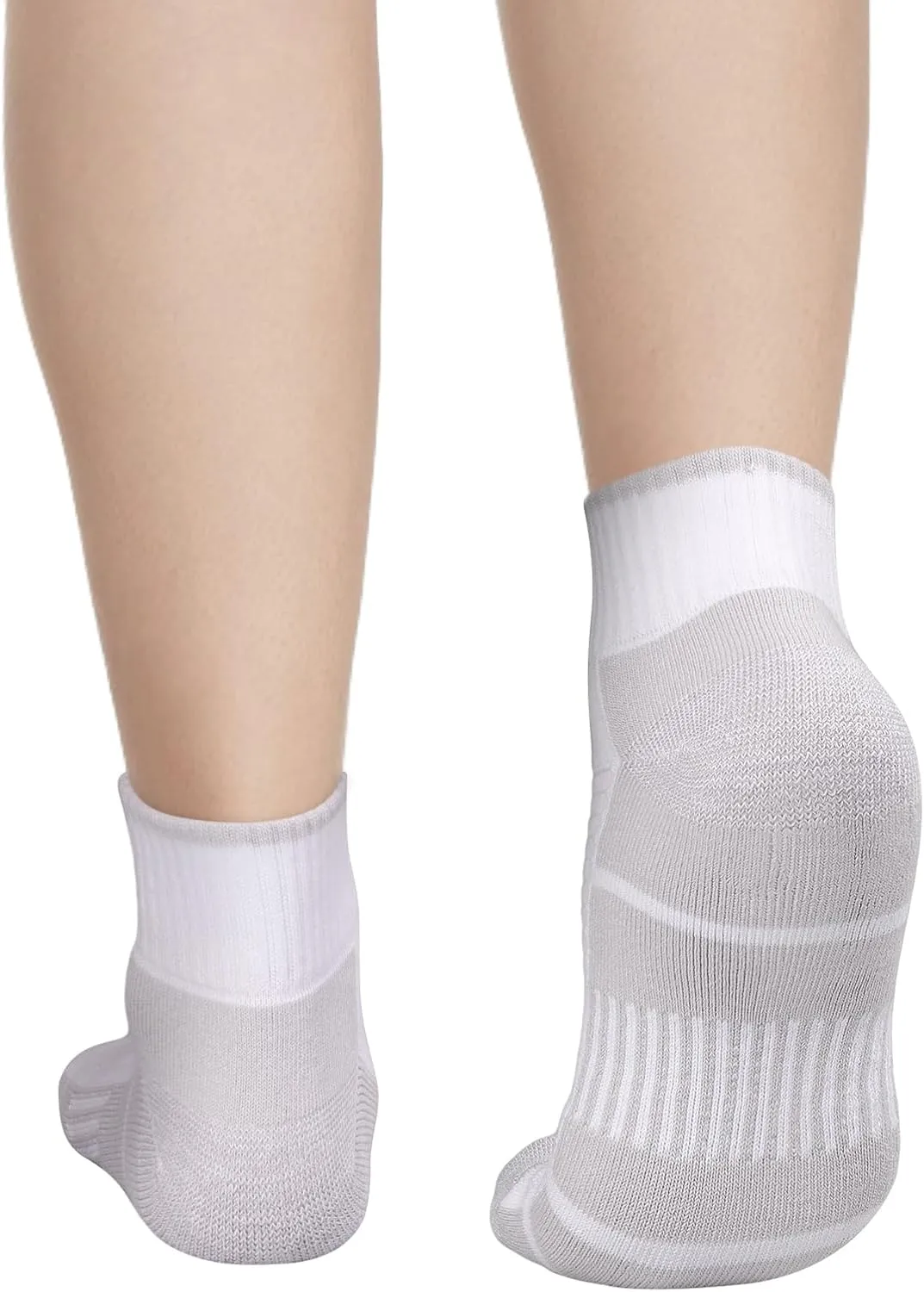 Quarter Ankle Gym Cycling Athletic Running Socks for Women, Wicking Breathable Cotton Cushioned Quarter Socks, 5 Pairs