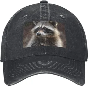 Raccoon Unisex Baseball Cap Breathable Cotton Trucker Hat Classic Denim Dad Hat Summer Sun Hat
