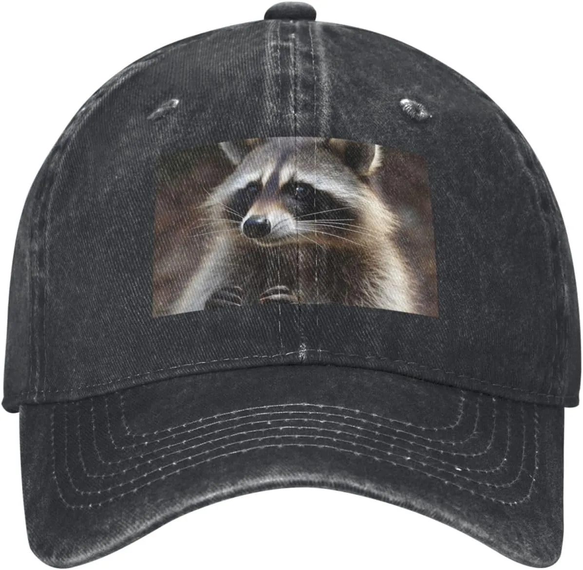 Raccoon Unisex Baseball Cap Breathable Cotton Trucker Hat Classic Denim Dad Hat Summer Sun Hat