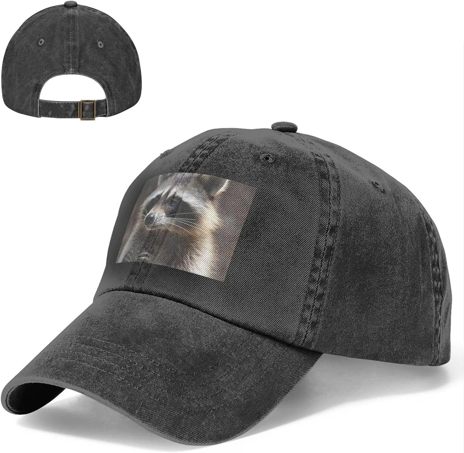 Raccoon Unisex Baseball Cap Breathable Cotton Trucker Hat Classic Denim Dad Hat Summer Sun Hat
