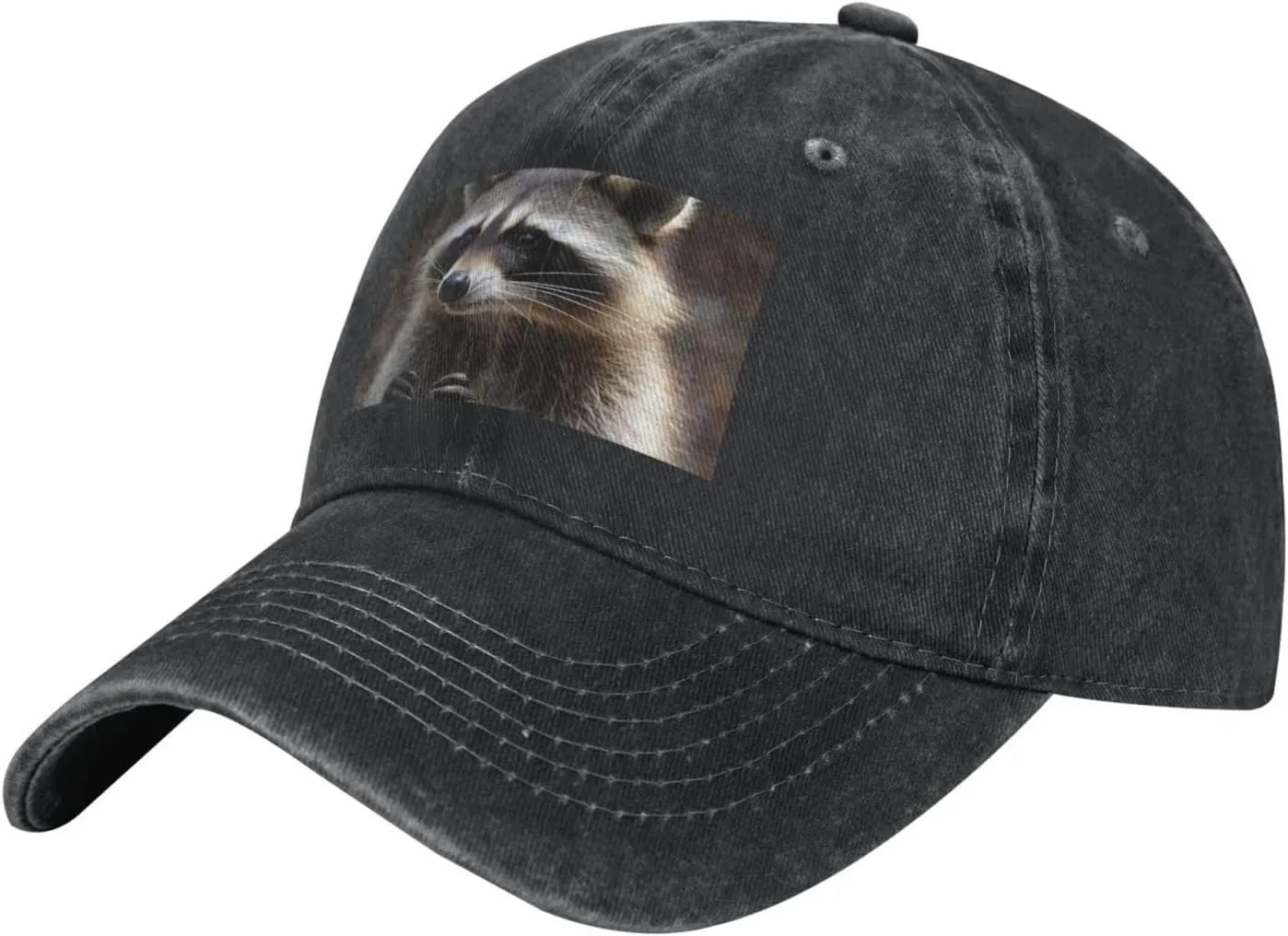 Raccoon Unisex Baseball Cap Breathable Cotton Trucker Hat Classic Denim Dad Hat Summer Sun Hat