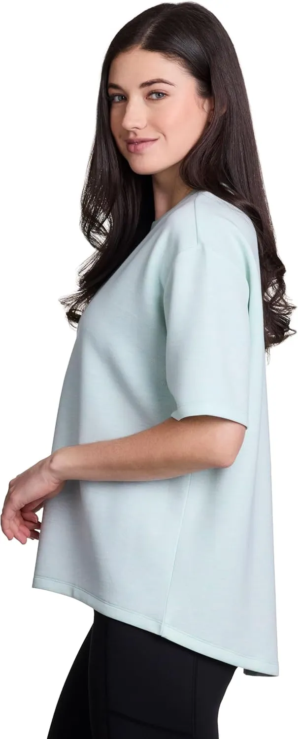 RBX Oversized T-Shirt for Women, Luxe Athleisure Fabric Loungewear Short Sleeve Workout Top with Plus Sizes