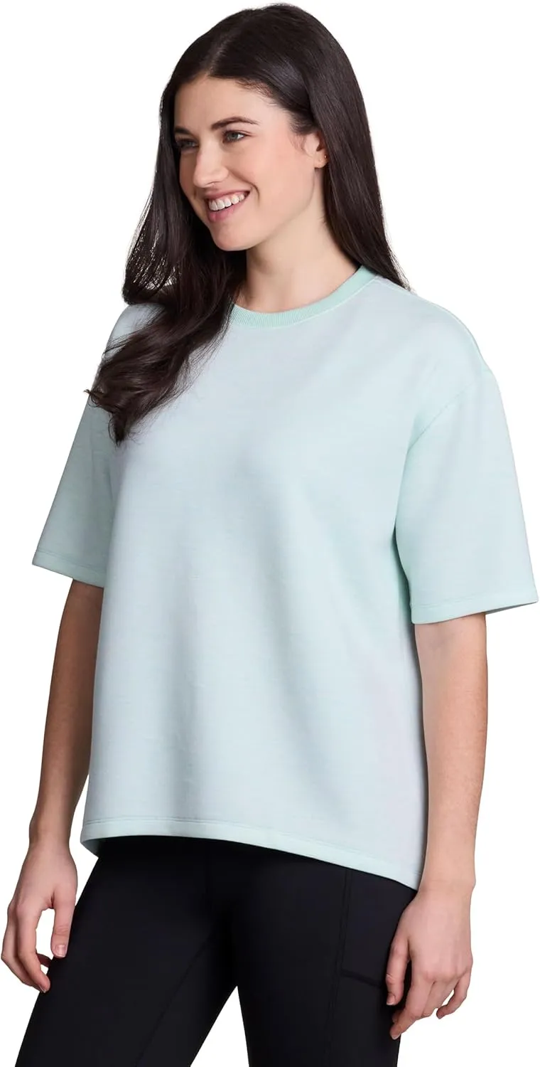RBX Oversized T-Shirt for Women, Luxe Athleisure Fabric Loungewear Short Sleeve Workout Top with Plus Sizes