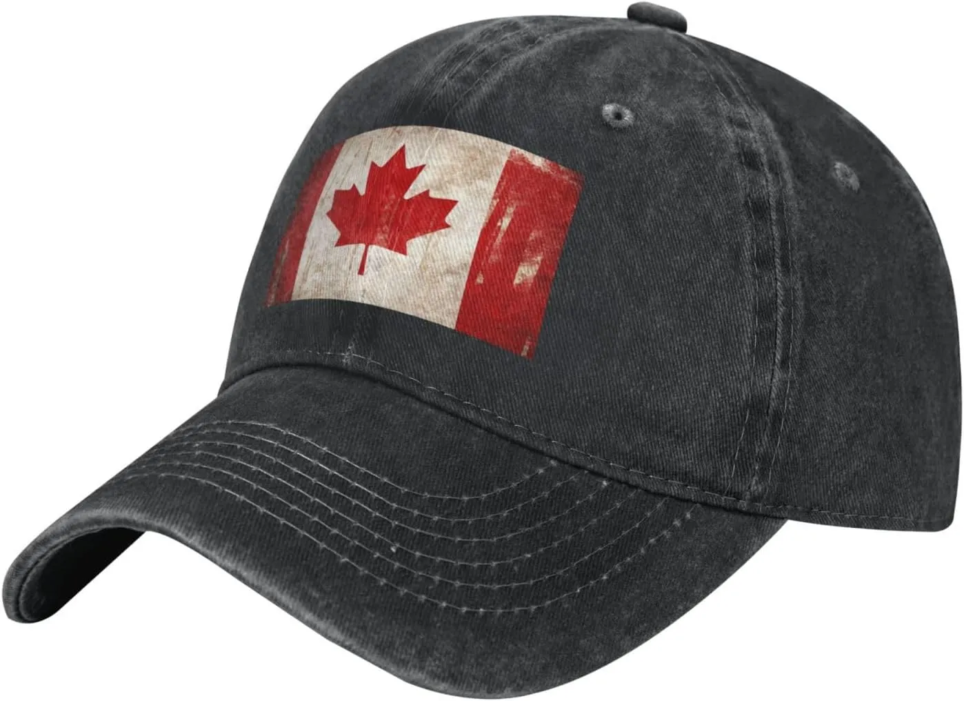 Retro Canada Flag Unisex Baseball Cap Breathable Cotton Trucker Hat Classic Denim Dad Hat Summer Sun Hat