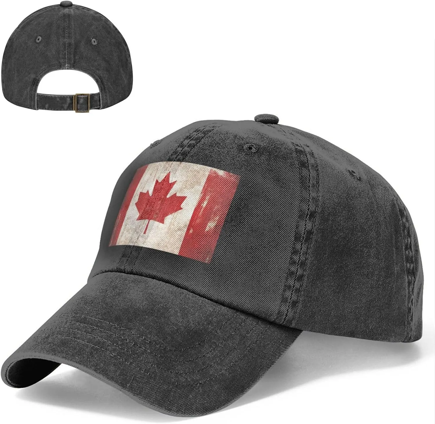 Retro Canada Flag Unisex Baseball Cap Breathable Cotton Trucker Hat Classic Denim Dad Hat Summer Sun Hat