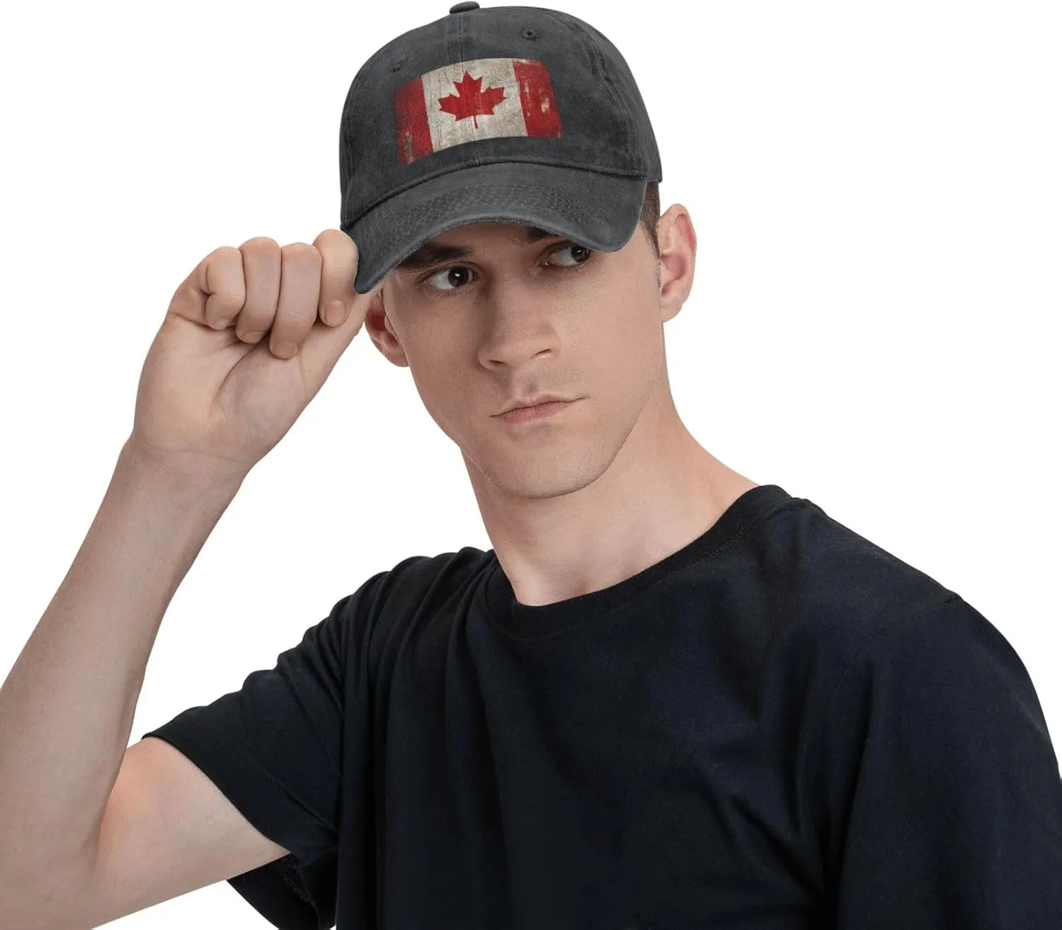 Retro Canada Flag Unisex Baseball Cap Breathable Cotton Trucker Hat Classic Denim Dad Hat Summer Sun Hat