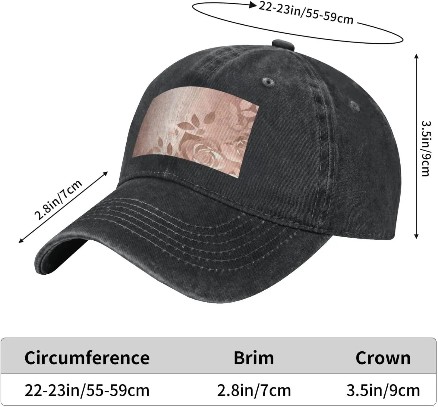 Rose Gold Wallpaper Unisex Baseball Cap Breathable Cotton Trucker Hat Classic Denim Dad Hat Summer Sun Hat