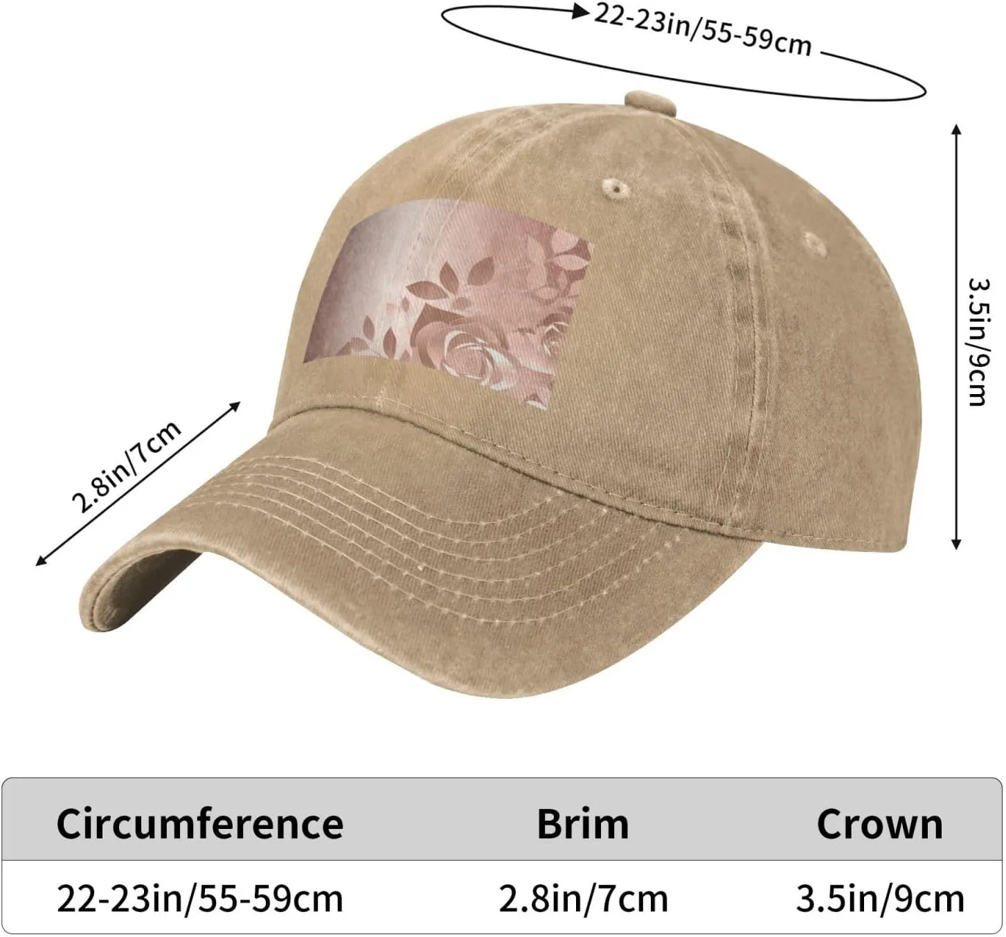 Rose Gold Wallpaper Unisex Baseball Cap Breathable Cotton Trucker Hat Classic Denim Dad Hat Summer Sun Hat