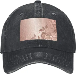 Rose Gold Wallpaper Unisex Baseball Cap Breathable Cotton Trucker Hat Classic Denim Dad Hat Summer Sun Hat