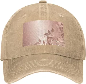 Rose Gold Wallpaper Unisex Baseball Cap Breathable Cotton Trucker Hat Classic Denim Dad Hat Summer Sun Hat