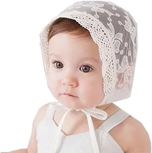 Royal Lace Flower Baby Girls Toddlers Eyelet Lace Breathable Cotton Bonnet Sun Hat