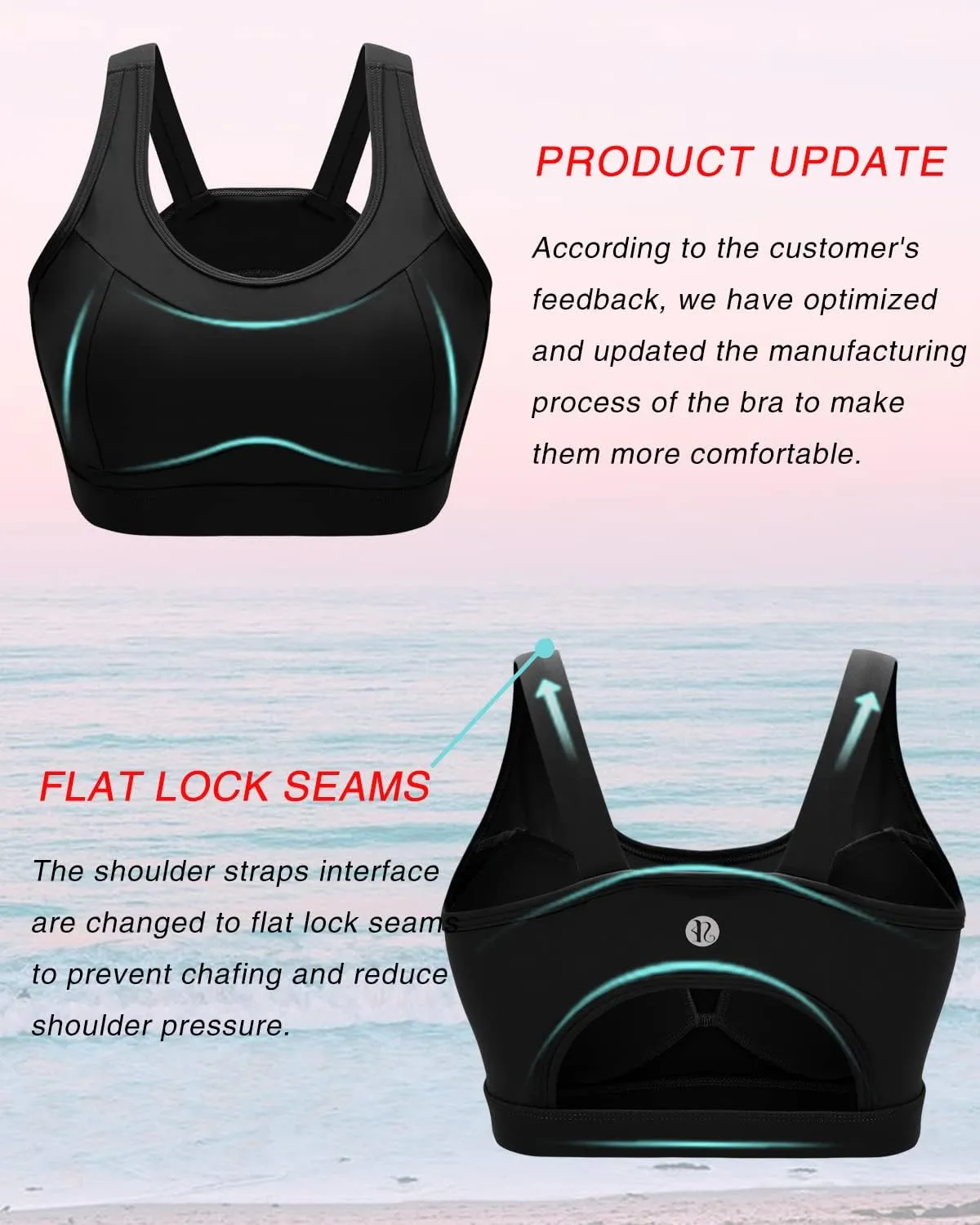 RUNNING GIRL High Impact Sports Bras for Women,Racerback Running Bra Workout Crop Tank Tops Longline Sports Bra Push up
