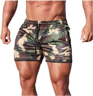 Running Shorts for Men 3 Inch Quick Dry Gym Athletic Workout Camo Jogging Sweatshorts with Pockets