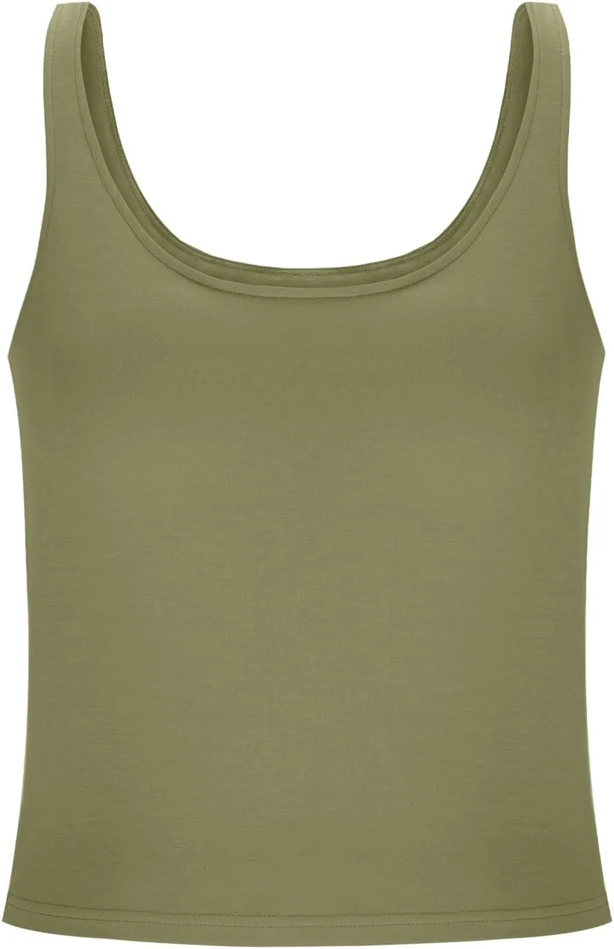 Seamless Workout Tank Tops for Women Summer Racerback Sleeveless Tops with Built-in Bra U-Back Athletic Gym Yoga Shirt