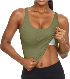 Seamless Workout Tank Tops for Women Summer Racerback Sleeveless Tops with Built-in Bra U-Back Athletic Gym Yoga Shirt
