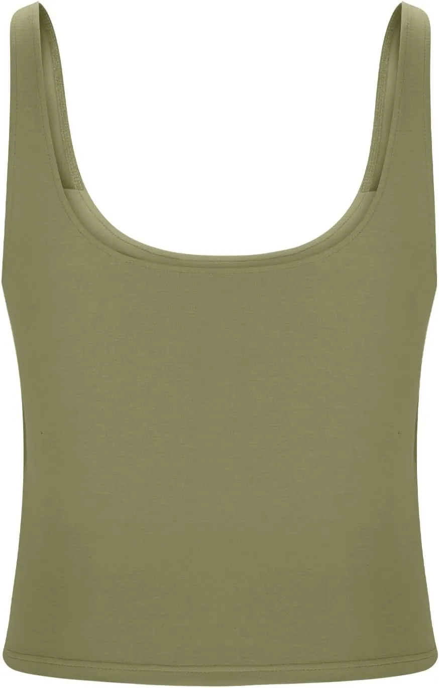 Seamless Workout Tank Tops for Women Summer Racerback Sleeveless Tops with Built-in Bra U-Back Athletic Gym Yoga Shirt