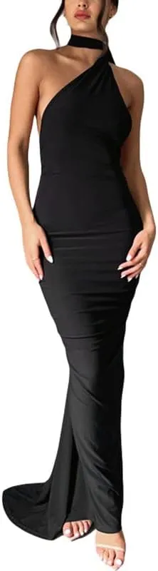 Sexy Tie Dye Print Tank Dress Slim Fit Split Long Dress in Cotton Sleeveless Dress Elegant Night Party Dress Summer Wear