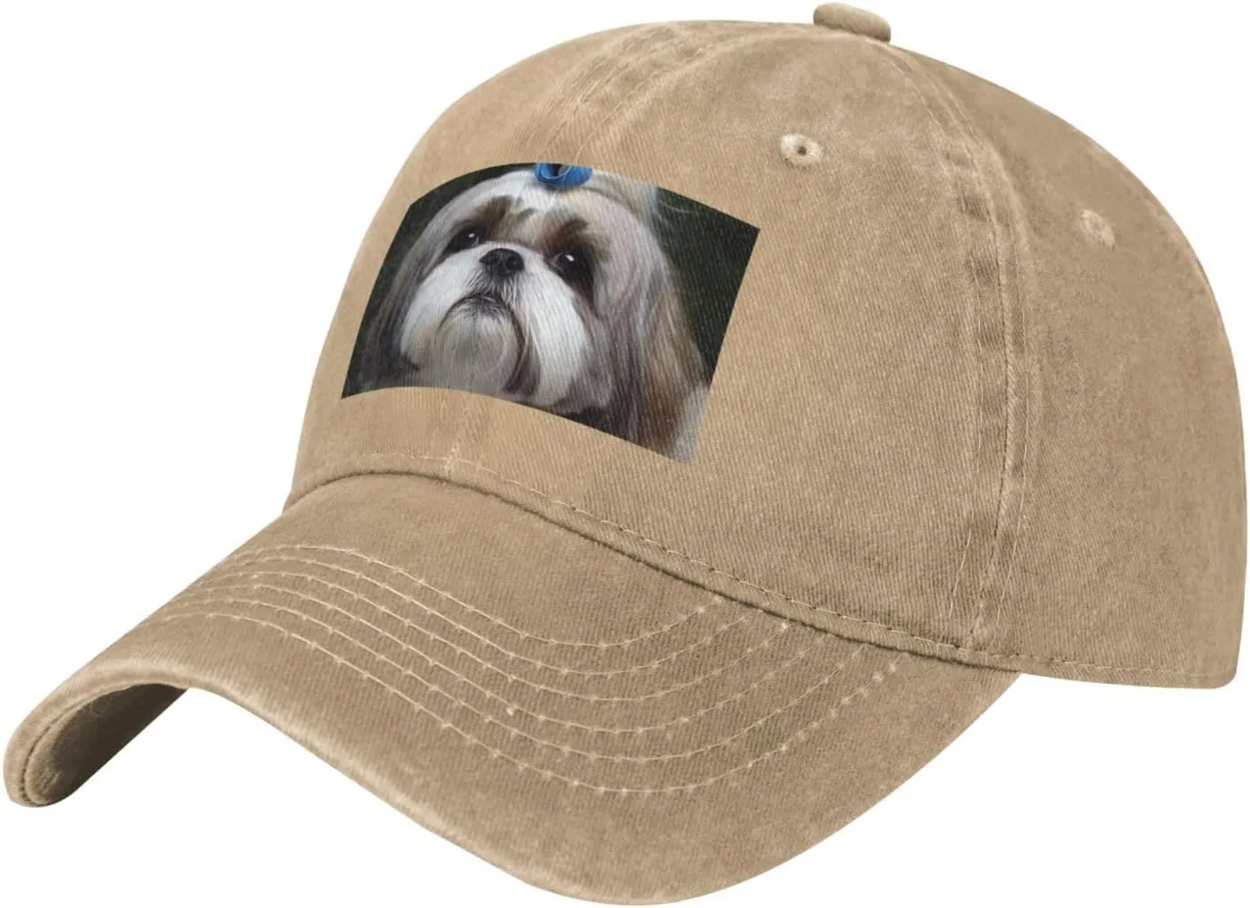 Shih Tzu Dog Unisex Baseball Cap Breathable Cotton Trucker Hat Classic Denim Dad Hat Summer Sun Hat