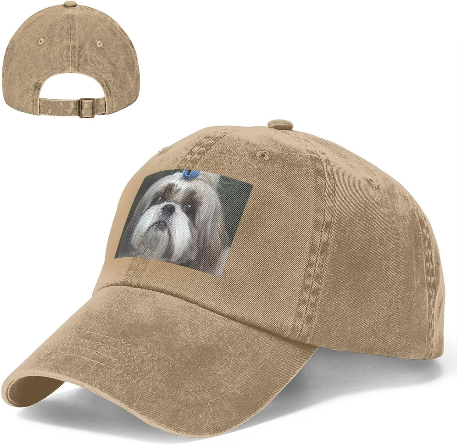 Shih Tzu Dog Unisex Baseball Cap Breathable Cotton Trucker Hat Classic Denim Dad Hat Summer Sun Hat