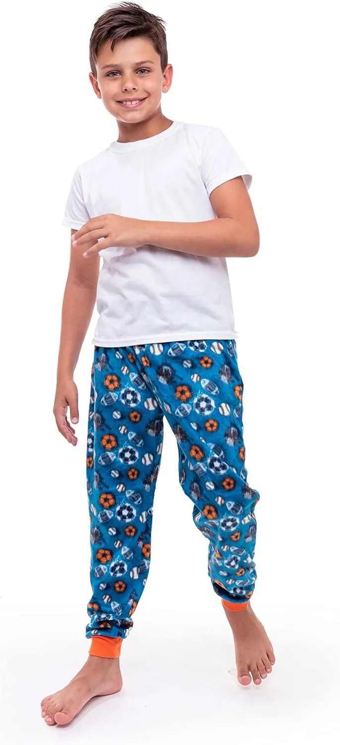 Sleep On It Boys Pajama Pants 3-Pack Soft Lightweight Sleepwear Bottoms with Elastic Waist Kids Lounge Pants for Boys