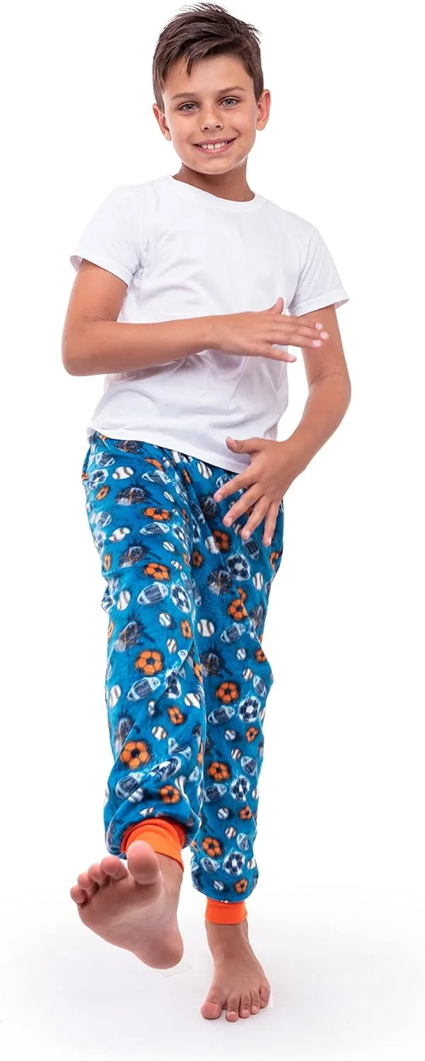Sleep On It Boys Pajama Pants 3-Pack Soft Lightweight Sleepwear Bottoms with Elastic Waist Kids Lounge Pants for Boys
