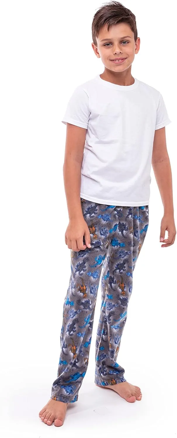Sleep On It Boys Pajama Pants 3-Pack Soft Lightweight Sleepwear Bottoms with Elastic Waist Kids Lounge Pants for Boys