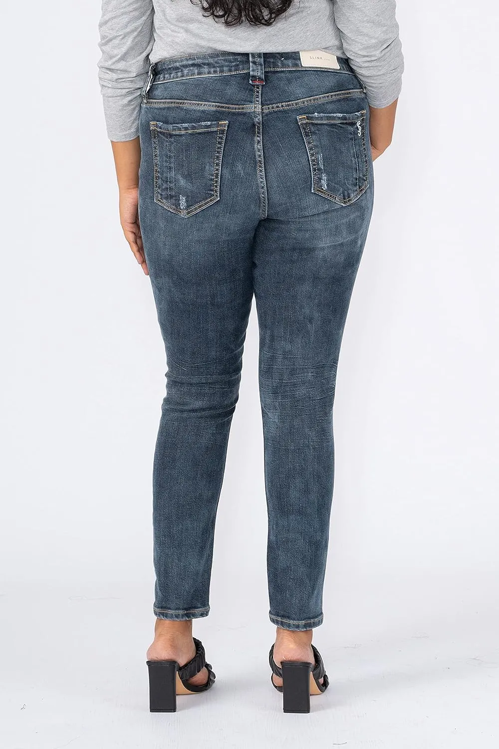 Slink - Premium Women's Plus Size Stretch High Rise Skinny Jeans (Indigo)