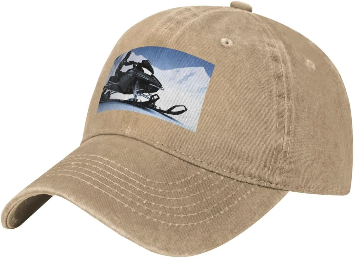 Snowmobile Unisex Baseball Cap Breathable Cotton Trucker Hat Classic Denim Dad Hat Summer Sun Hat