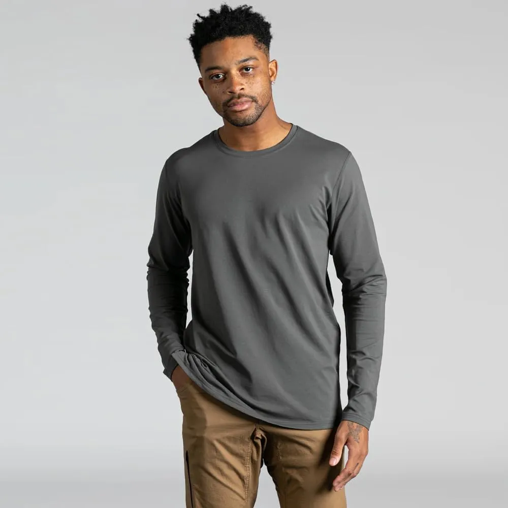 Split Hem Long Sleeve Men's Shirt