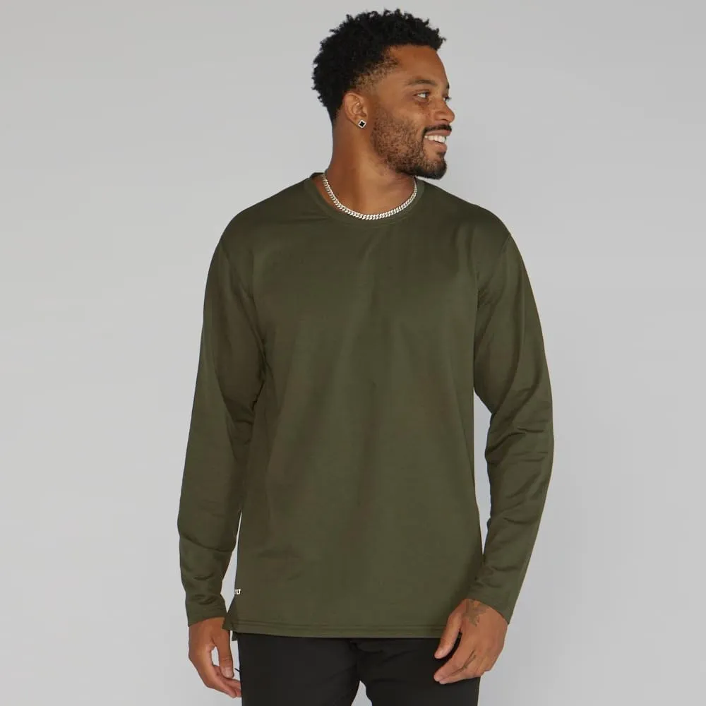 Split Hem Long Sleeve Men's Shirt