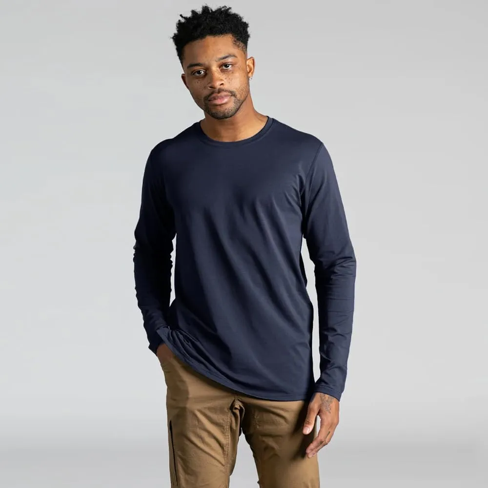Split Hem Long Sleeve Men's Shirt