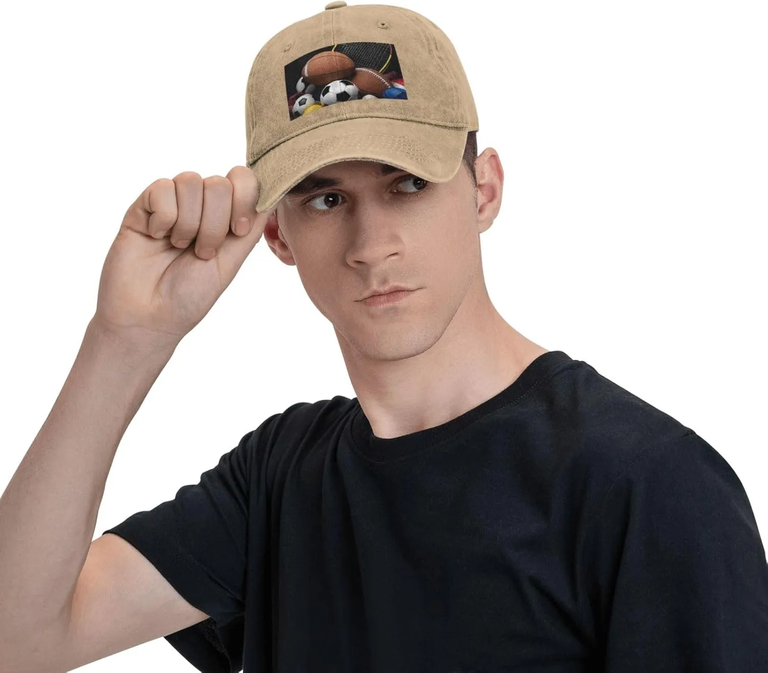 Sports Themed Unisex Baseball Cap Breathable Cotton Trucker Hat Classic Denim Dad Hat Summer Sun Hat