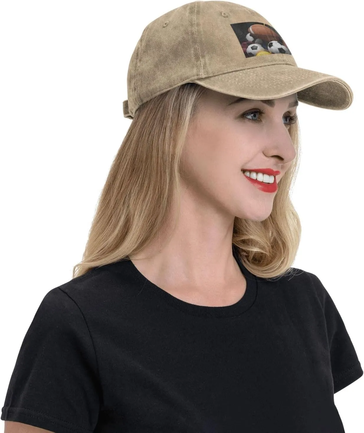 Sports Themed Unisex Baseball Cap Breathable Cotton Trucker Hat Classic Denim Dad Hat Summer Sun Hat